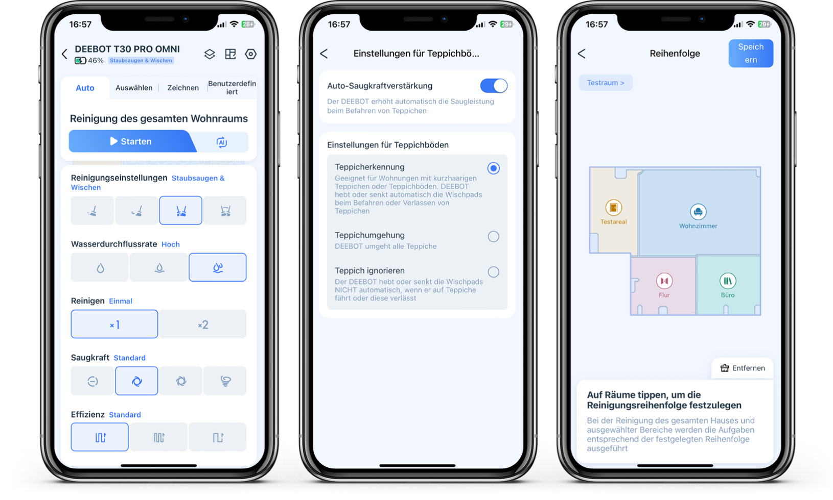 ECOVACS DEEBOT T30 PRO OMNI - App - Reinigung
