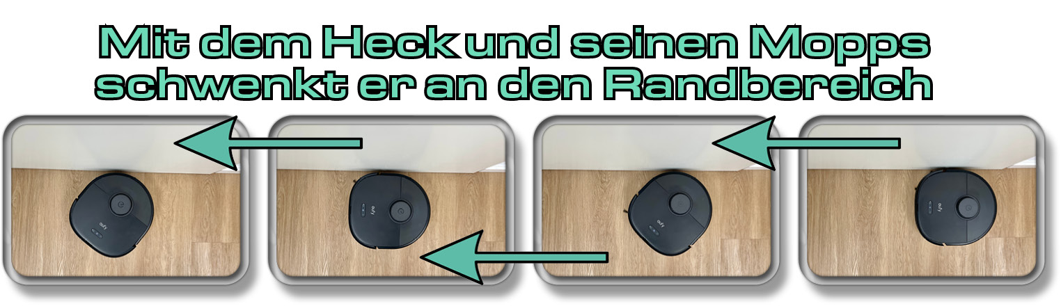 Eine Art der Randreinigung leistet sein ausschwenkbares Heck