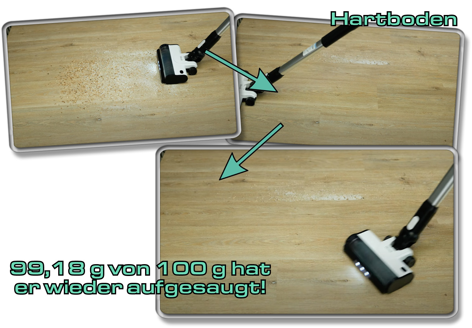 Levoit LVAC-200 - Die gemessene Saugleistung auf Hartboden