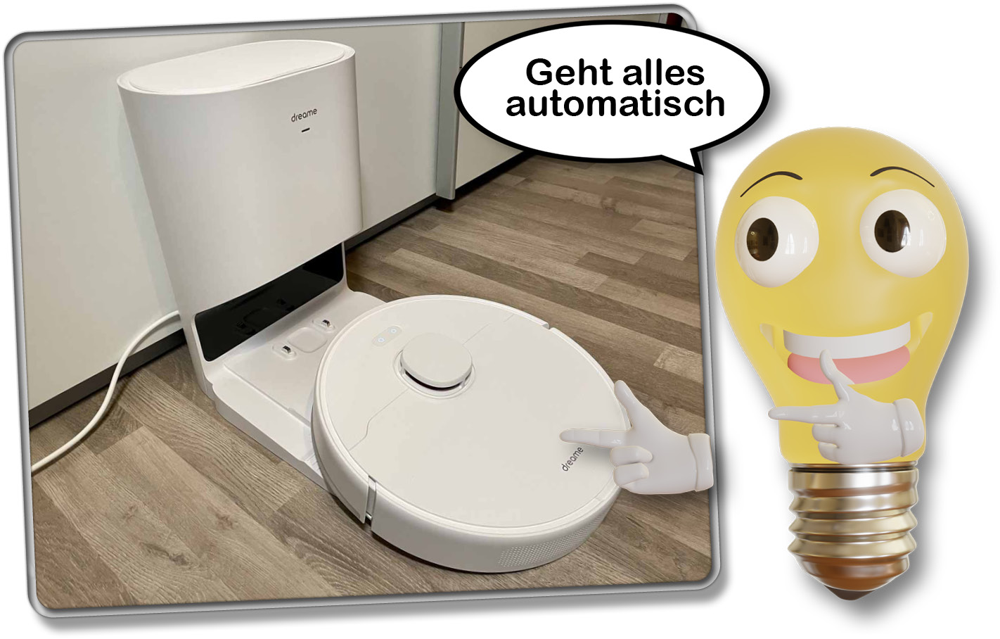 Nach jeder Reinigung saugt die Absaugstation den Staubbehälter des Roboters aus