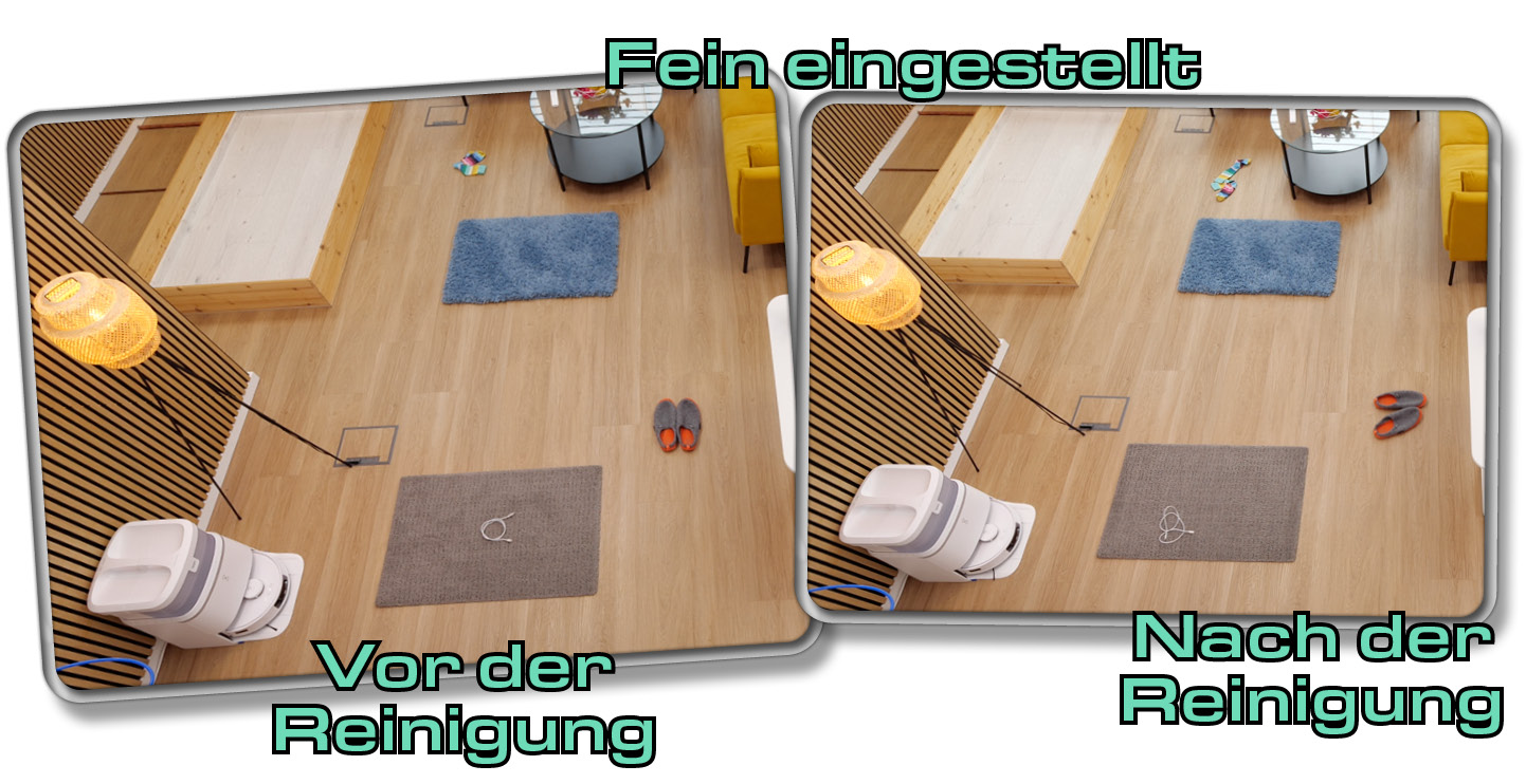 So geht der ECOVACS DEEBOT T30 PRO OMNI mit Objekten um, wenn die Obstacle Avoidance fein eingestellt ist.