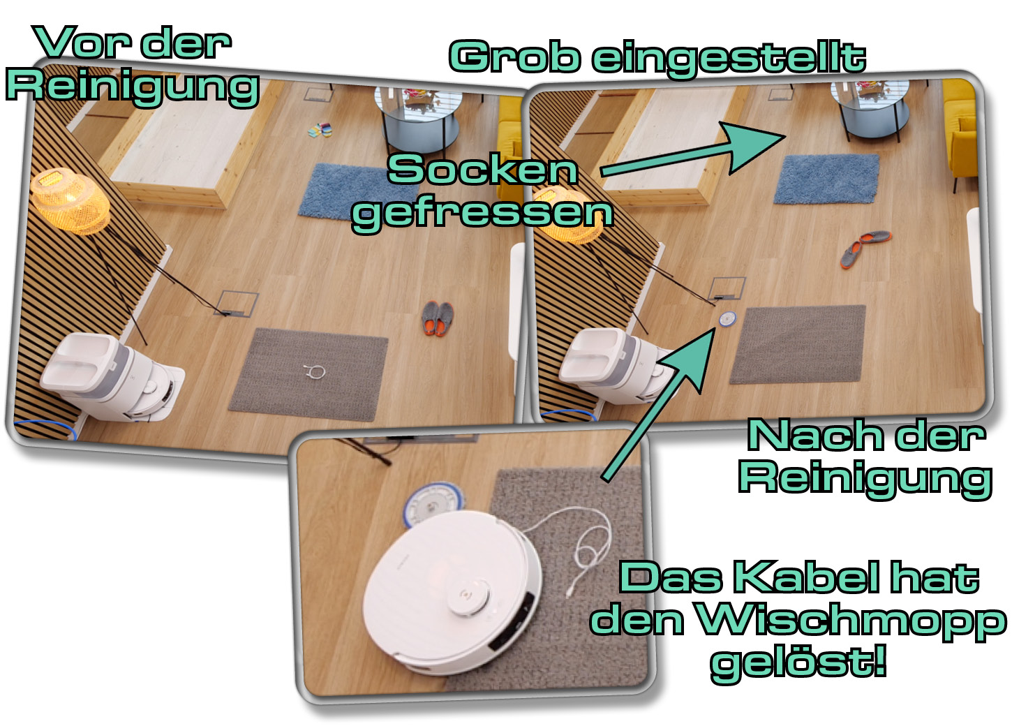 So sieht die Hinderniserkennung mit grob eingestellter Obstacle Avoidance aus