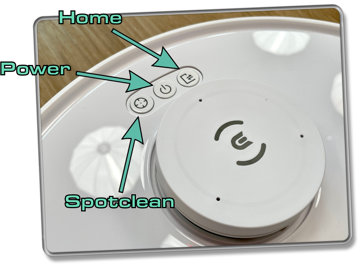 Über diese Tasten wird der ECOVACS DEEBOT T30 PRO OMNI manuell gesteuert