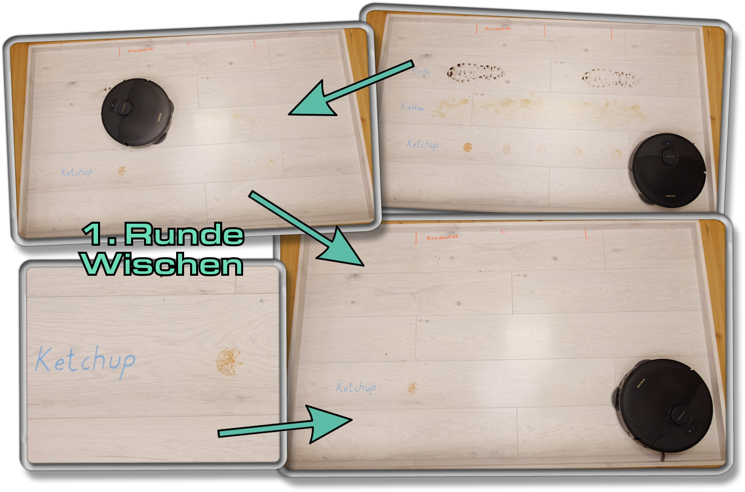 Bei seinem ersten Wischdurchgang hat er schon ein gutes Ergebnis geliefert