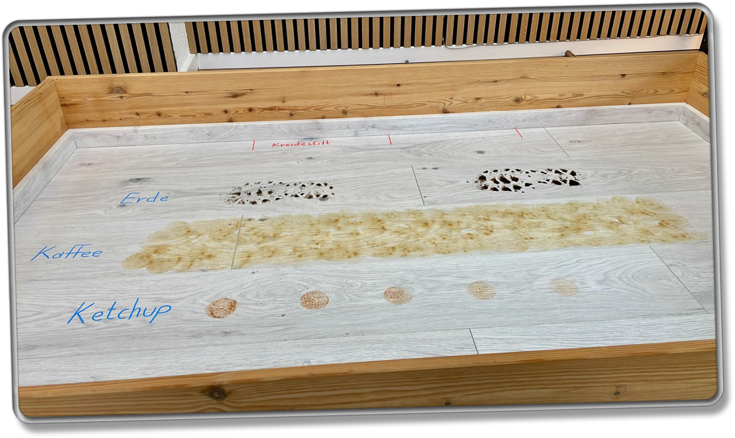 Das ist unser neues Wischtestareal