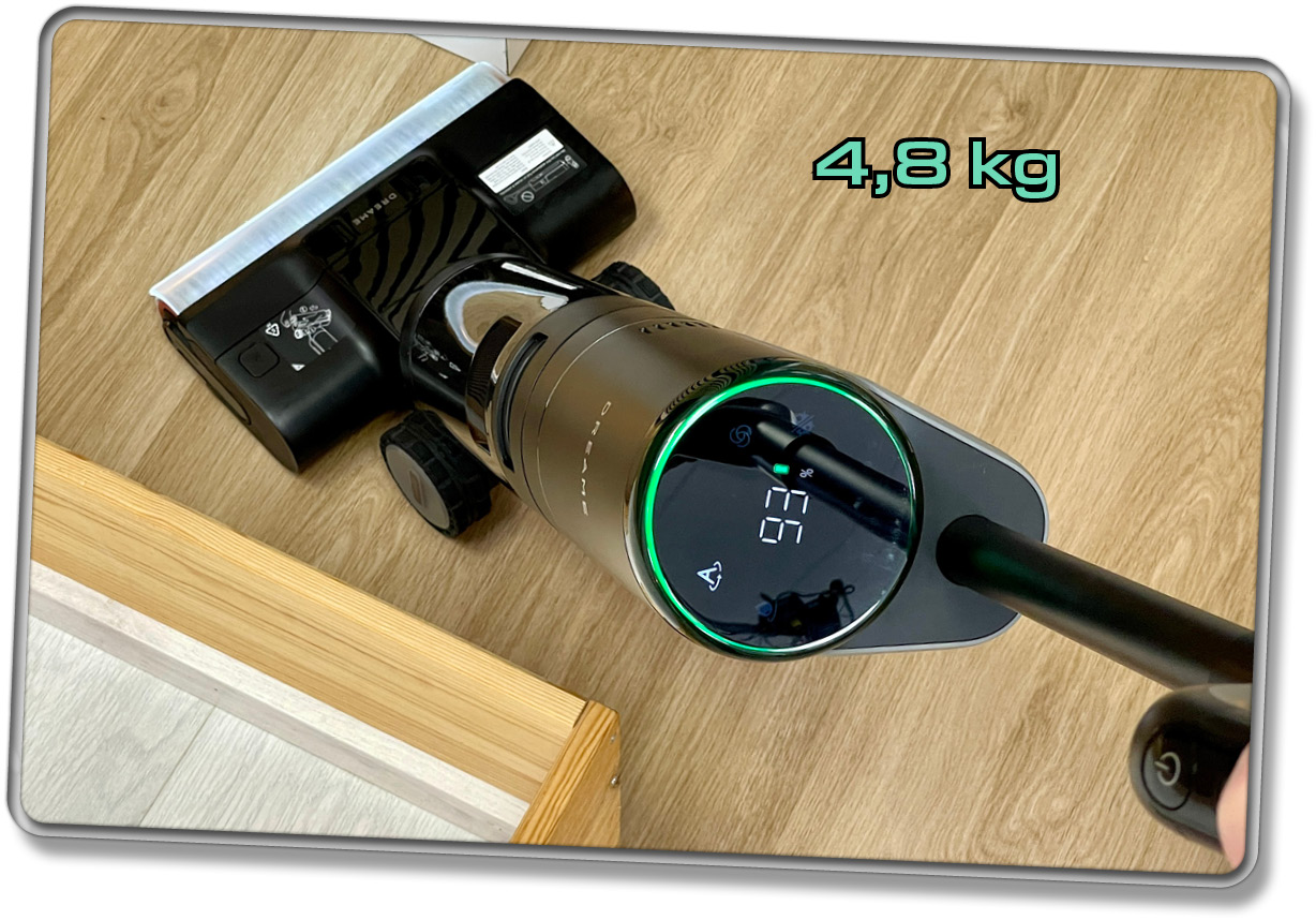 Der Dreame H13 Pro wiegt 4,8 kg