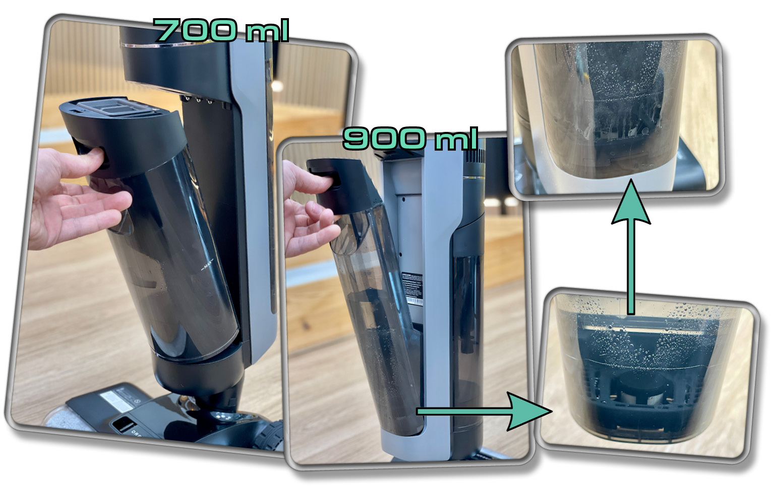 Der Frischwassertank bestitz eine elektrolytische Frischwasserdesinfektion