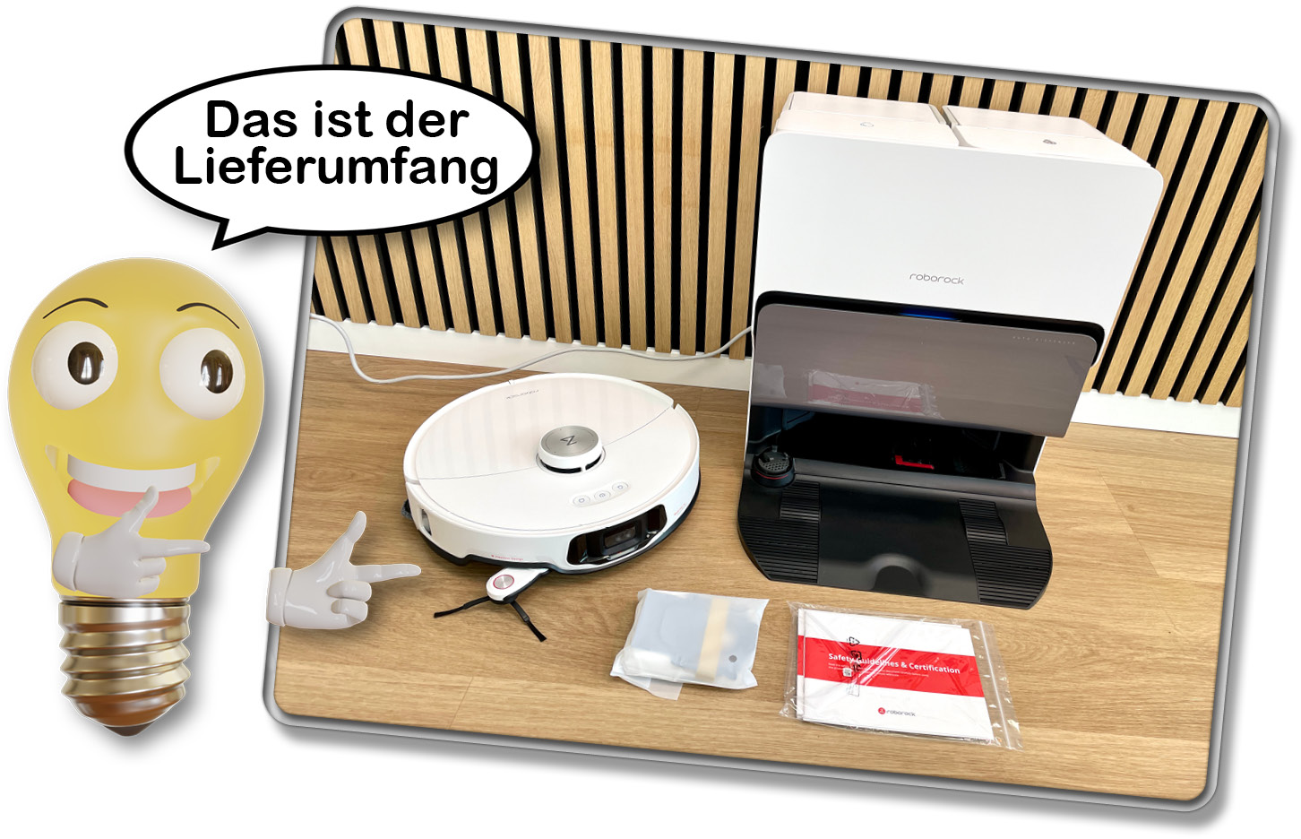 Der Lieferumfang des Roborock S8 MaxV Ultra ist relativ klein gehalten