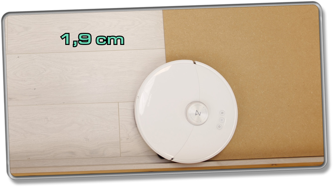 Der Roborock S8 MaxV Ultra hat eine scharfe Kante von 1,9 cm überwunden