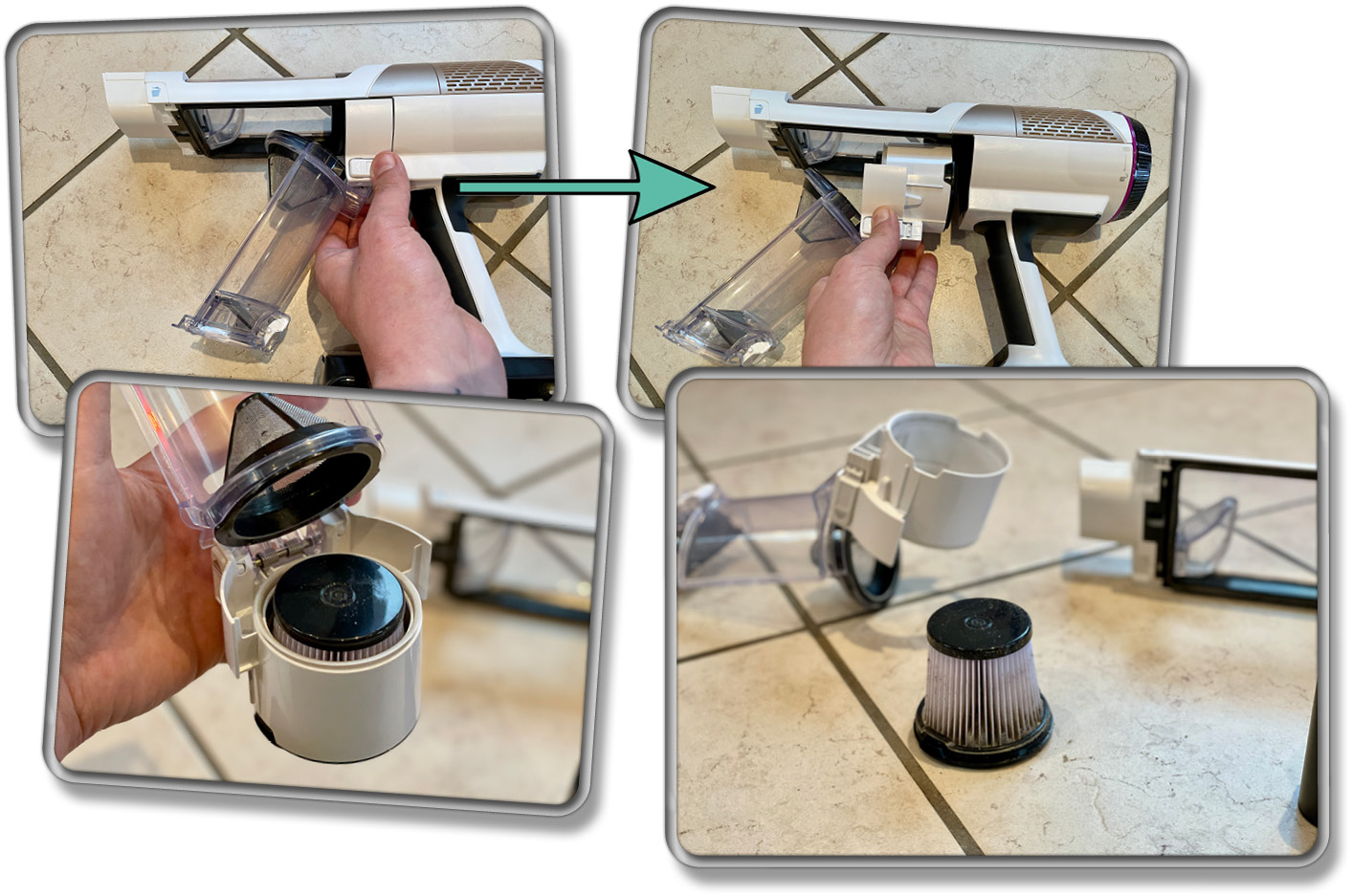 Der Vormotorfilter des Shark Detect Pro lässt sich einfach herausnehmen zum Reinigen