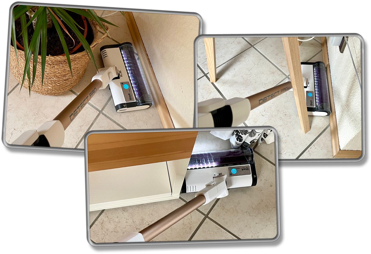 Die Bodendüse besitzt ein Gelenk, dass den Shark Detect Pro sehr flexibel gestaltet