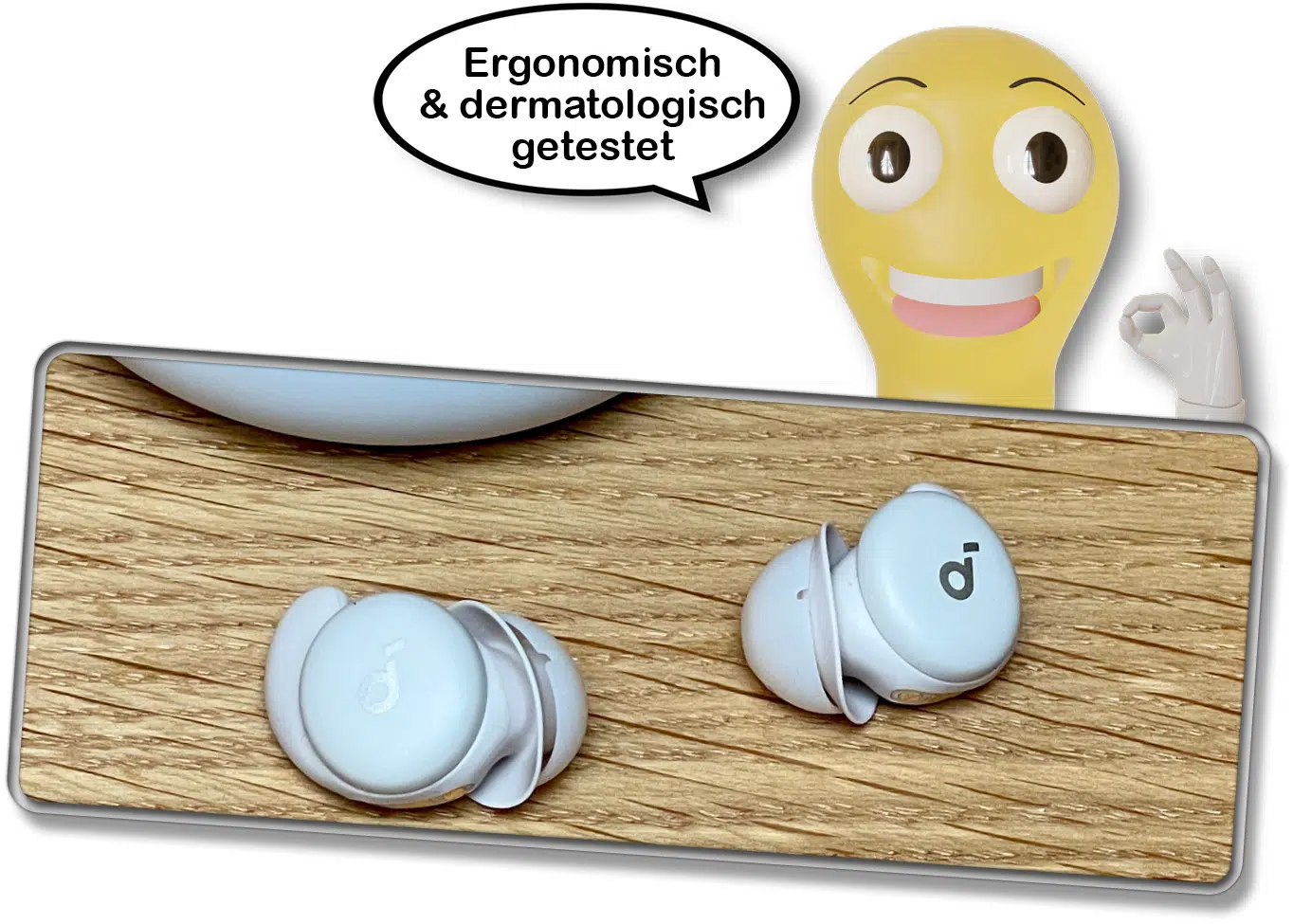 Die Kopfhörer haben ein spezielles Design für die Nacht