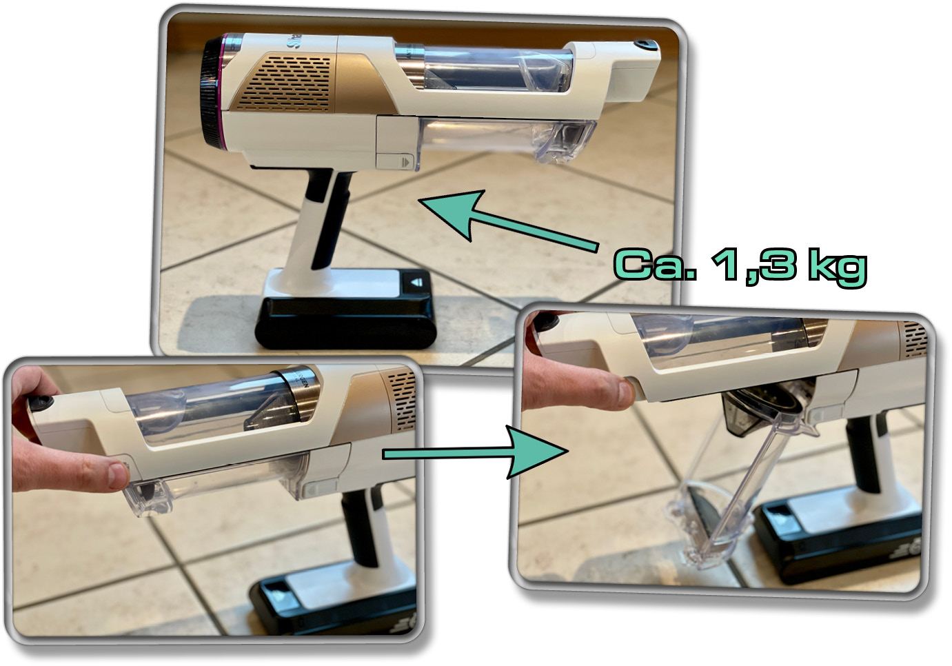 Die Saugeinheit des Shark Detect Pro ist sehr leicht und durchdacht konstruiert