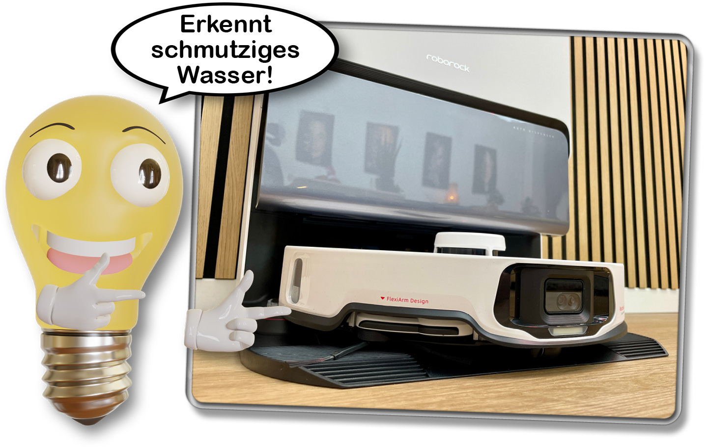 Die Station des Roborock S8 MaxV Ultra erkennt den Verschmutzungsgrad des Abwassers