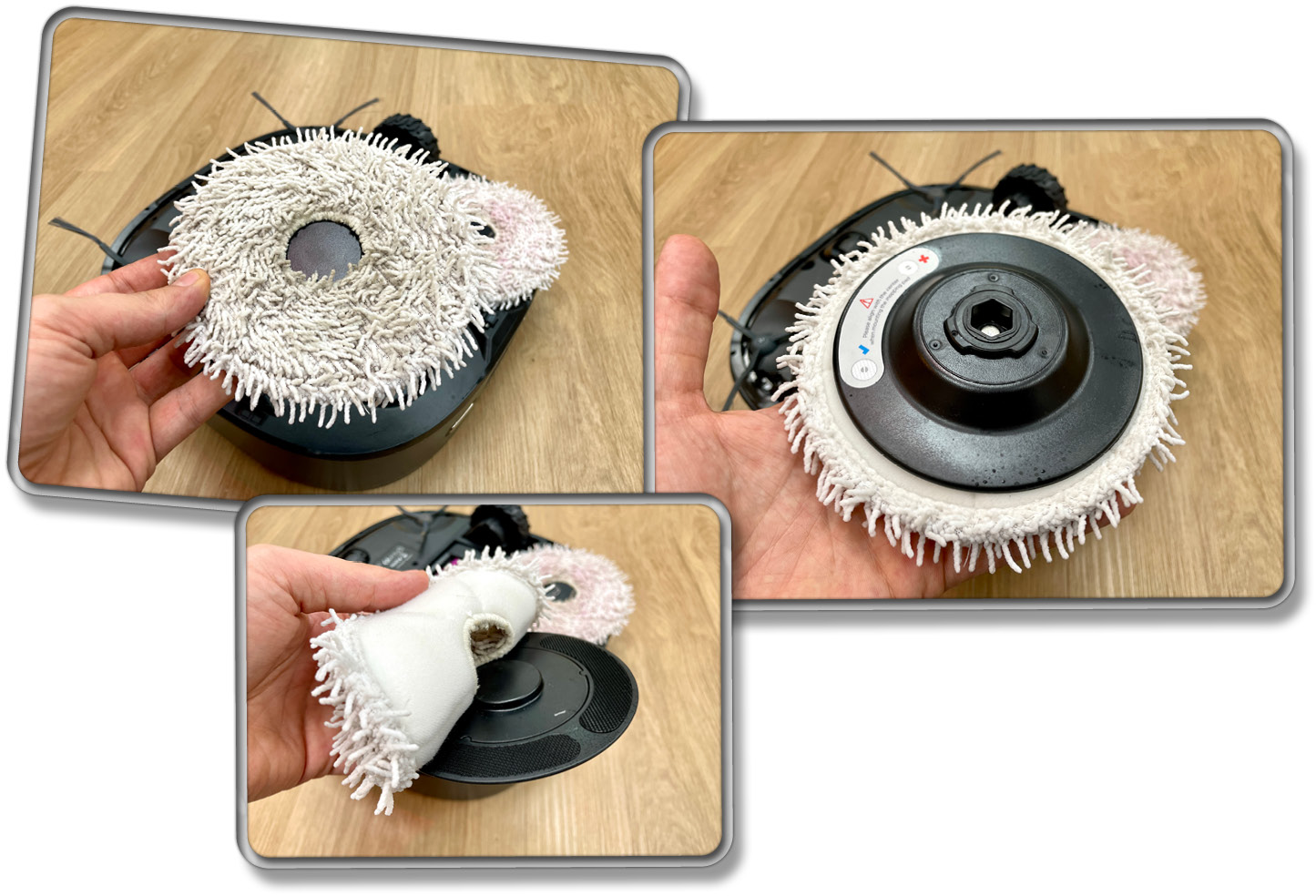 Die Wischmopps des Eureka NER J12 Ultra lassen sich für die gelegentliche Wäsche in der Waschmaschine entnehmen