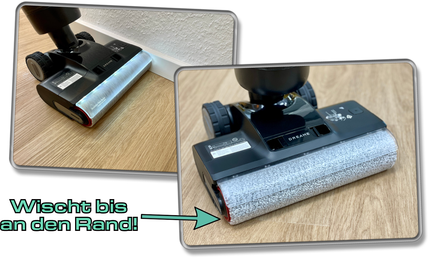 Dreame H13 Pro - Randreinigung dank doppelseitiger Randreinigungsfunktion