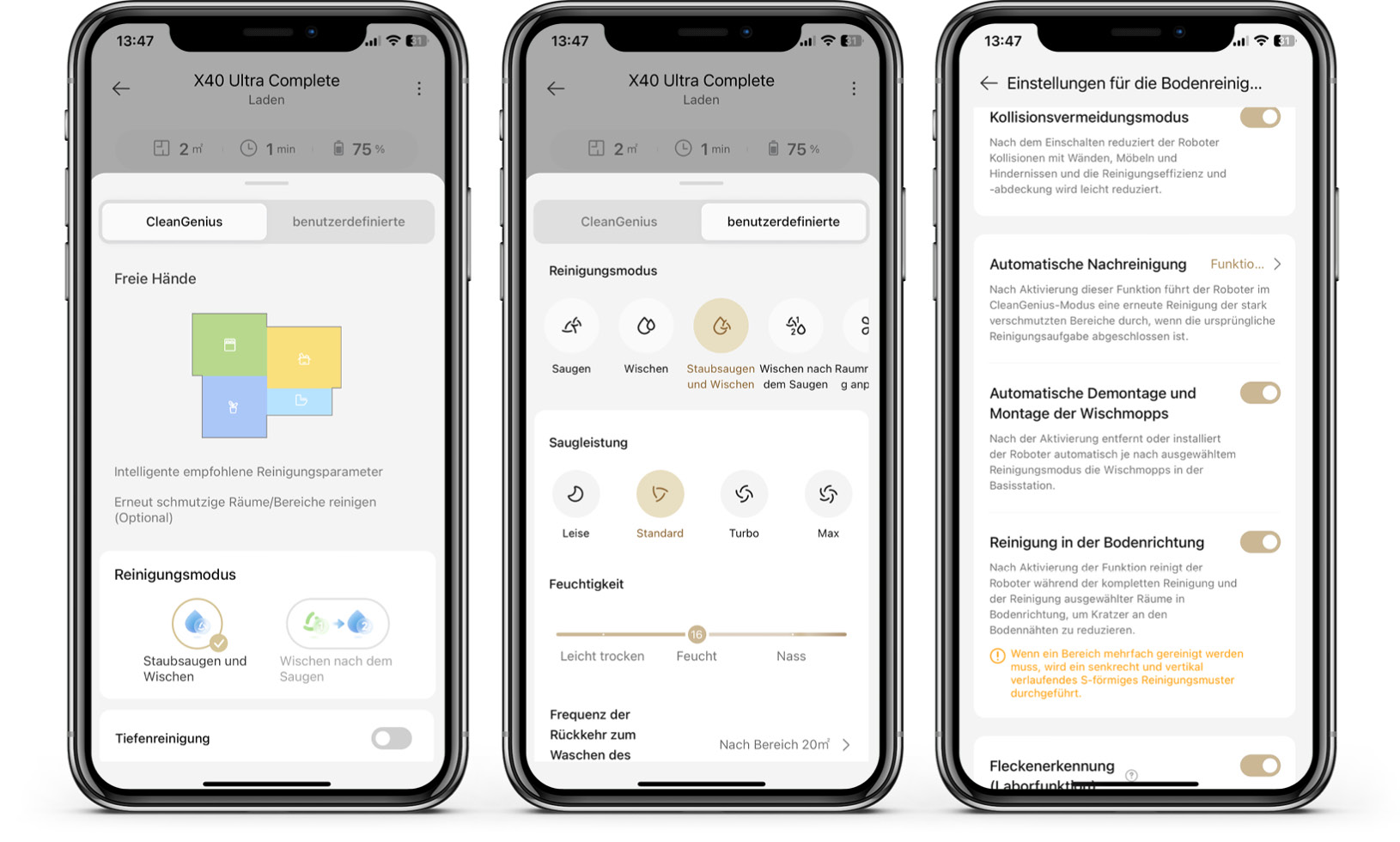 Dreame X40 Ultra Complete - App - Reinigung