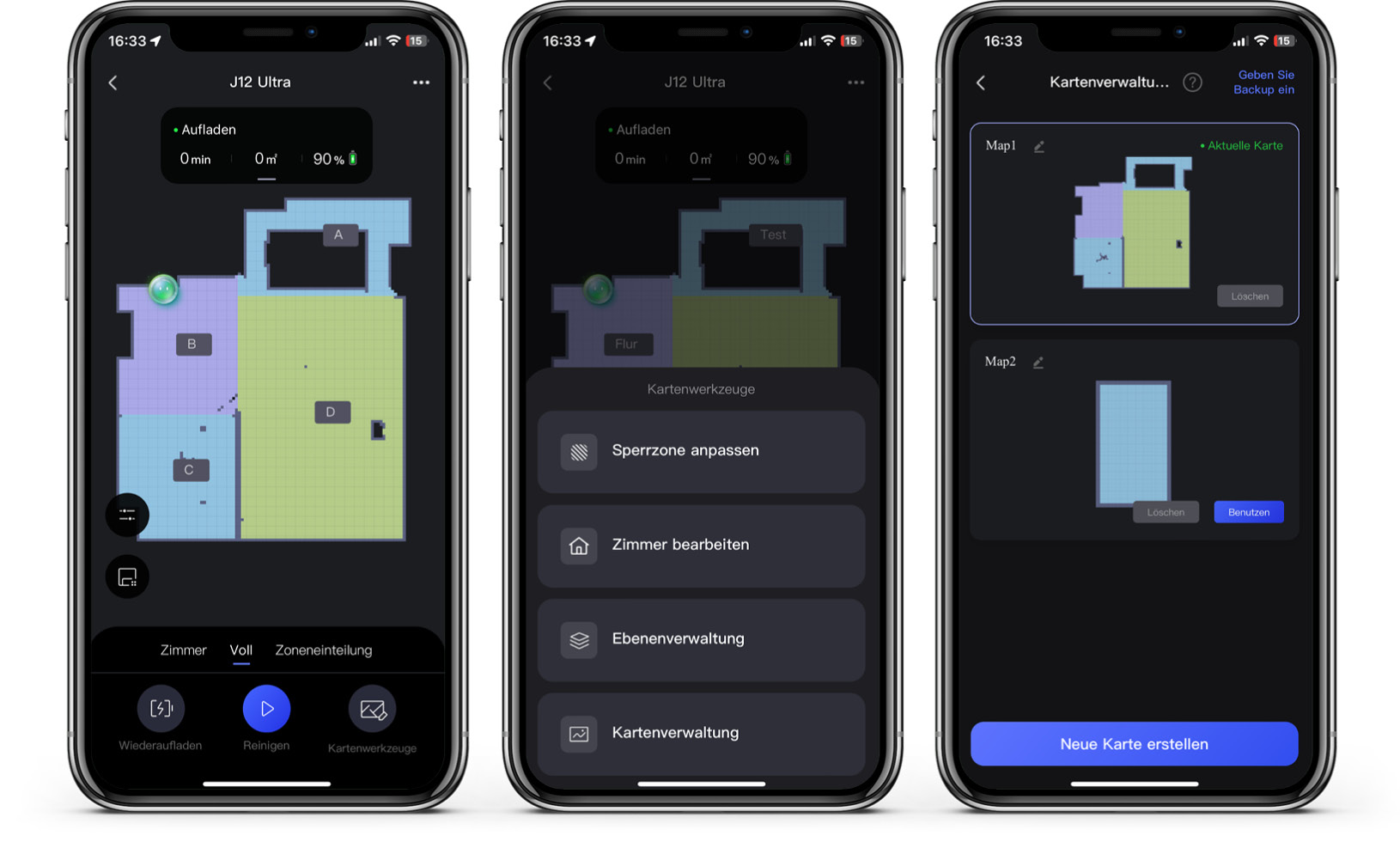 Eureka NER J12 Ultra - App - Karte