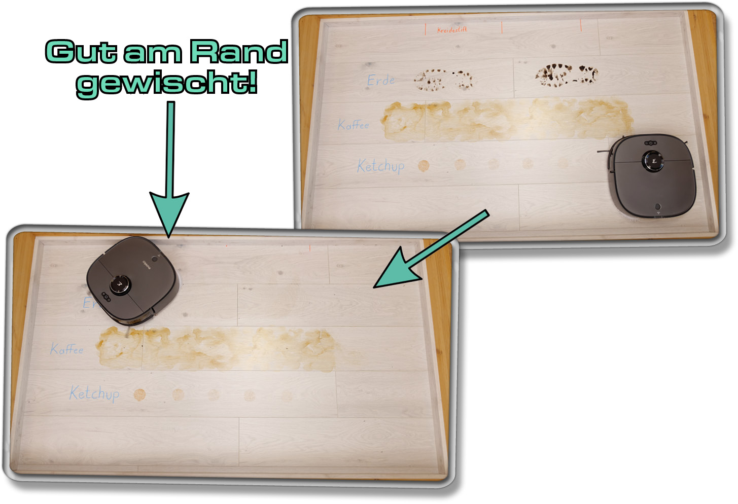 Eureka NER J12 Ultra - Wischtest Zwischenansicht