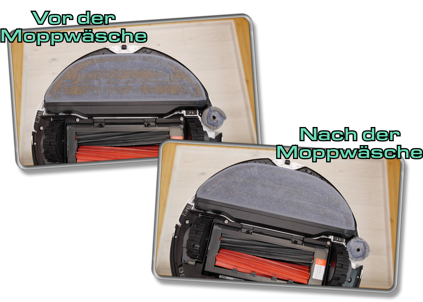 Hier der vergleich zwischen vor der Moppwäsche und nach der Moppwäsche