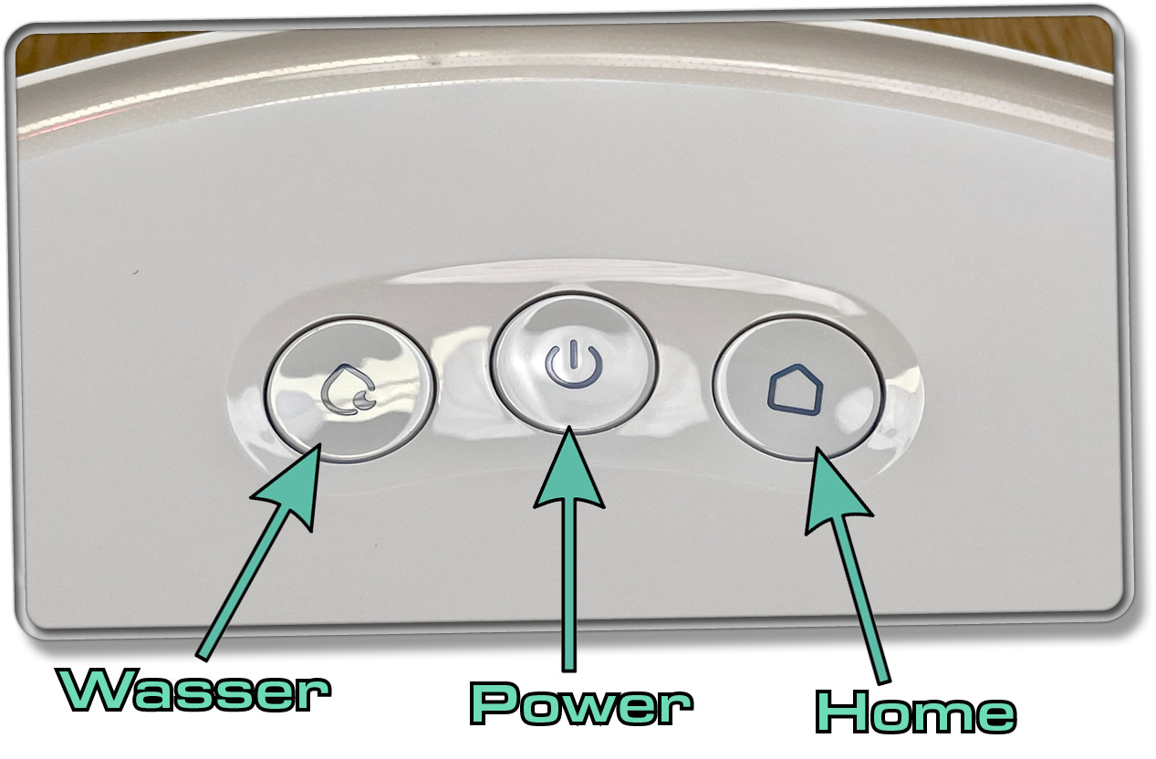 Mit diesen Tasten lässt sich der Roborock S8 MaxV Ultra steuern