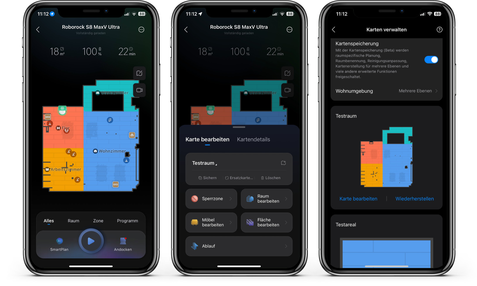 Roborock S8 MaxV Ultra - App - Karte