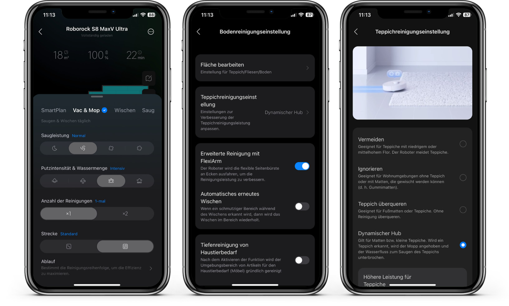 Roborock S8 MaxV Ultra - App - Reinigung