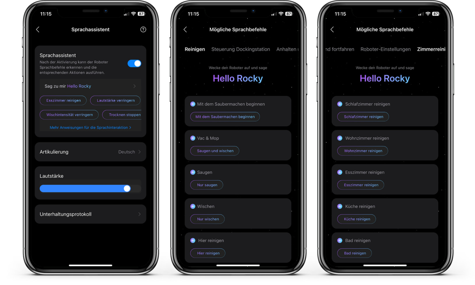 Roborock S8 MaxV Ultra - App - Rocky