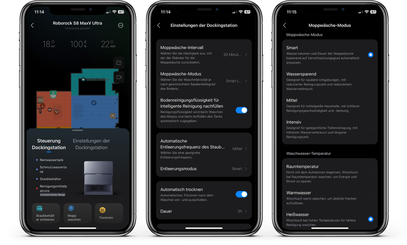Roborock S8 MaxV Ultra - App - Station