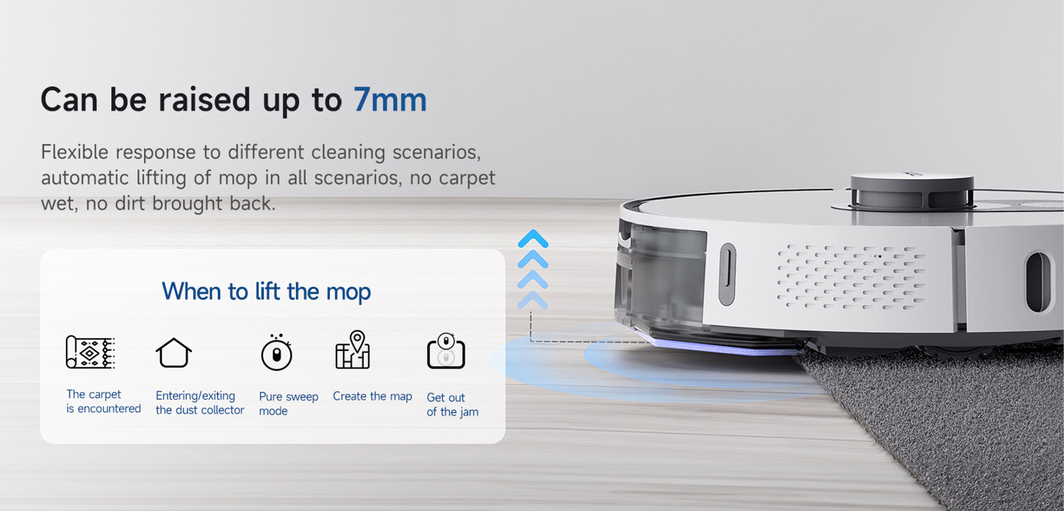 Roidmi EVE MAX - Mopp-Lift-Funktion