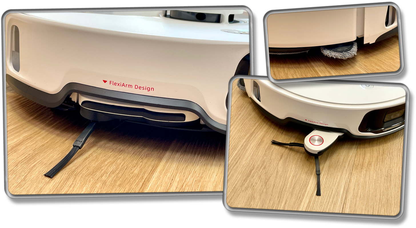 Seitlich sticht vor allem das FlexiArm Design des Roborock S8 MaxV Ultra ins Auge
