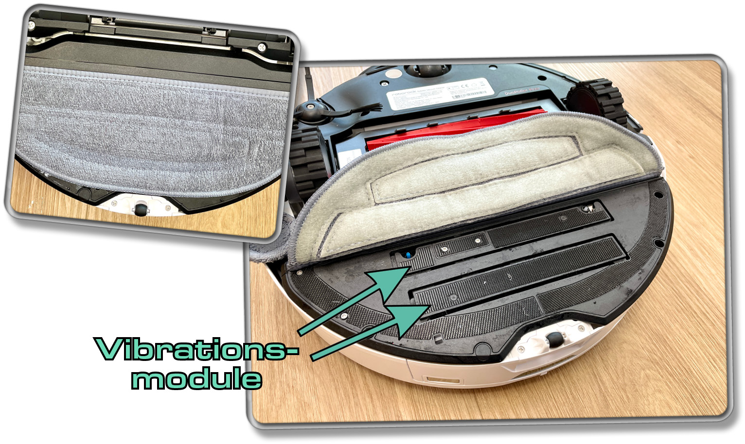 Sonic Mopping besteht beim Roborock S8 MaxV Ultra aus zwei Vibrationsmodulen
