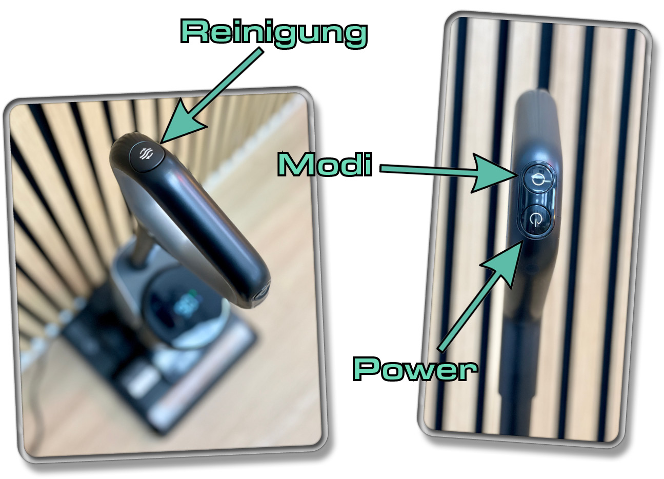 Über diese Tasten wird der Dreame H13 Pro gesteuert