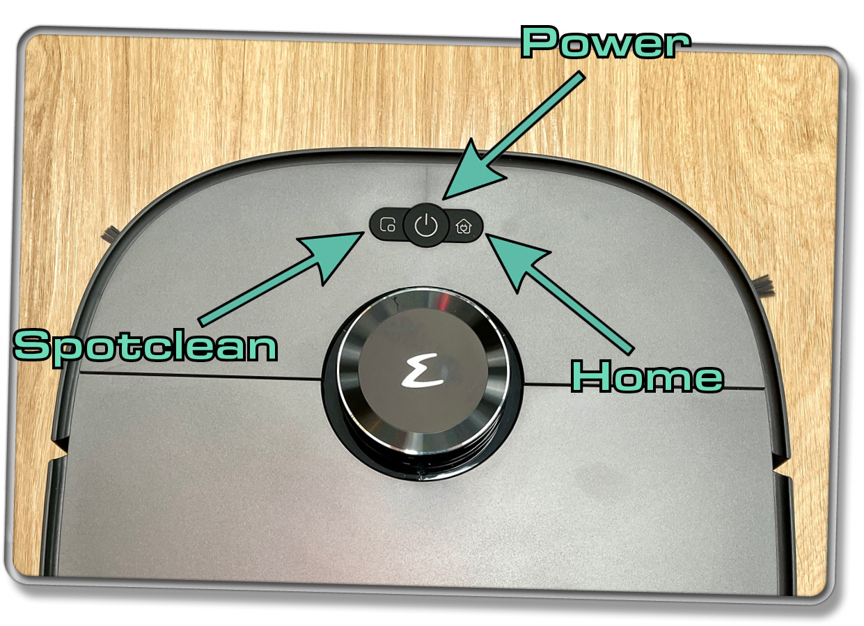 Über diese Tasten wird der Eureka NER J12 Ultra manuell gesteuert