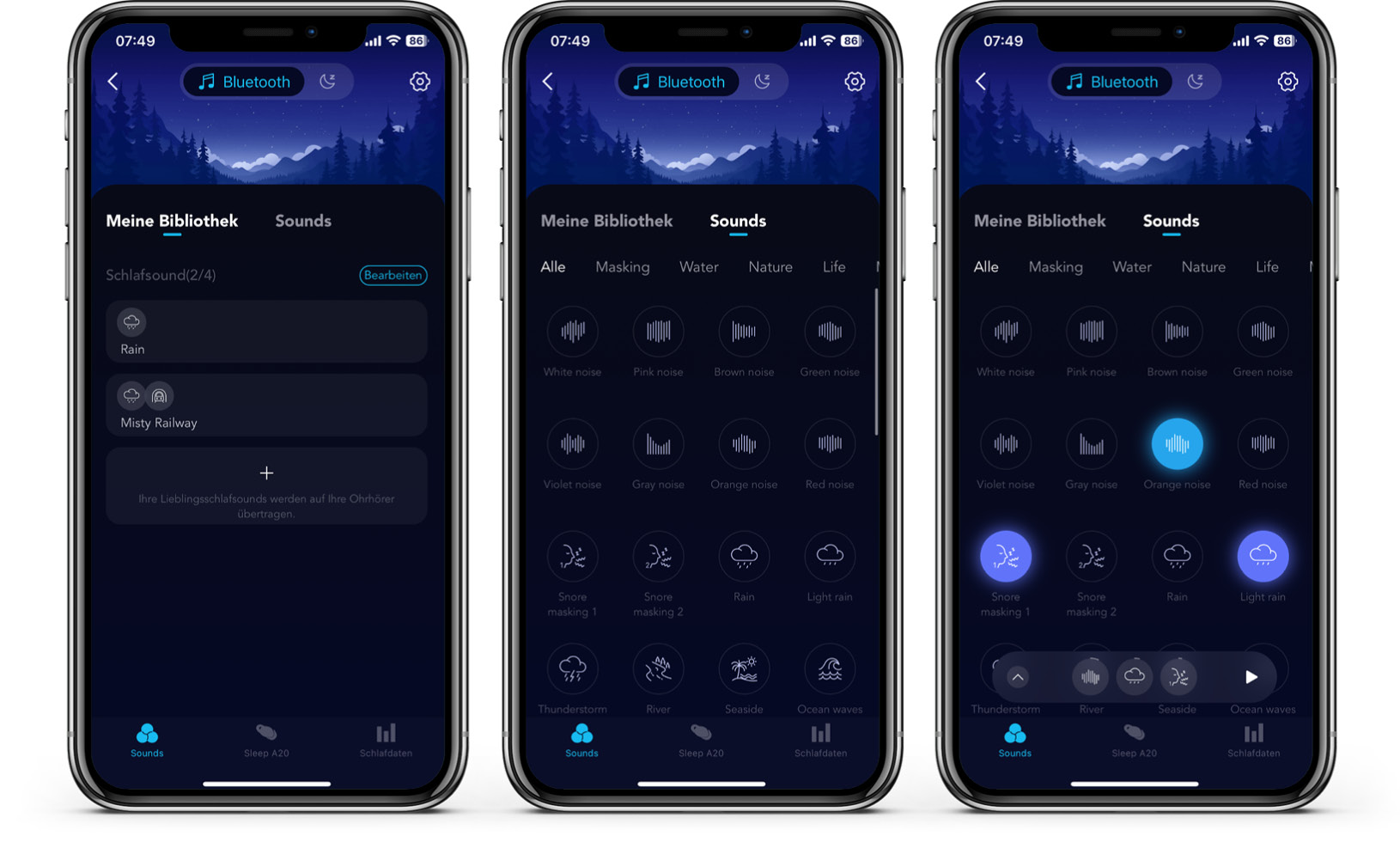 soundcore Sleep A20 - App - Sounds