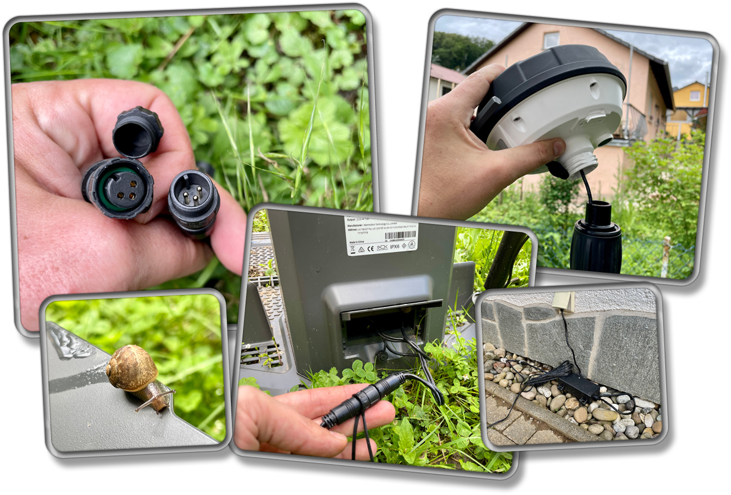 Alles muss mit Strom versorgt werden. Dafür liegen dem Mammotion LUBA 2 AWD 5000 lange Verlängerungskabel bei