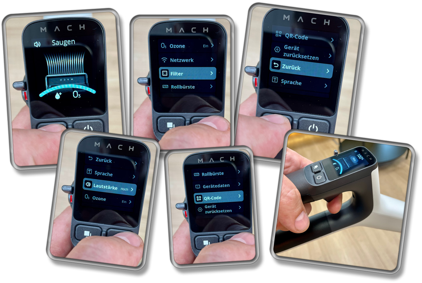 Das Display des MACH V1 hält zahlreiche Einstellmöglichkeiten bereit