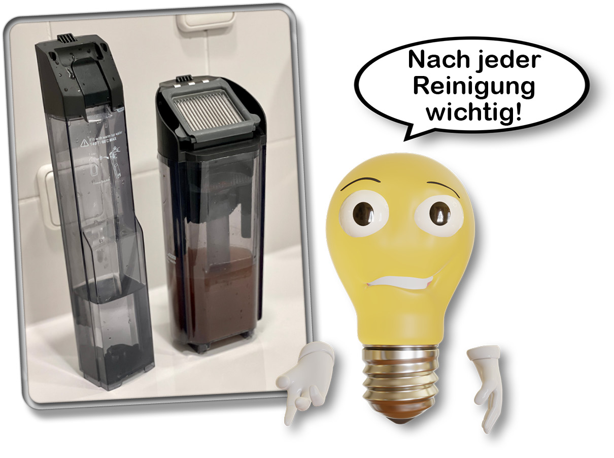 Das Säubern der Tanks ist nach jeder Reinigung wichtig