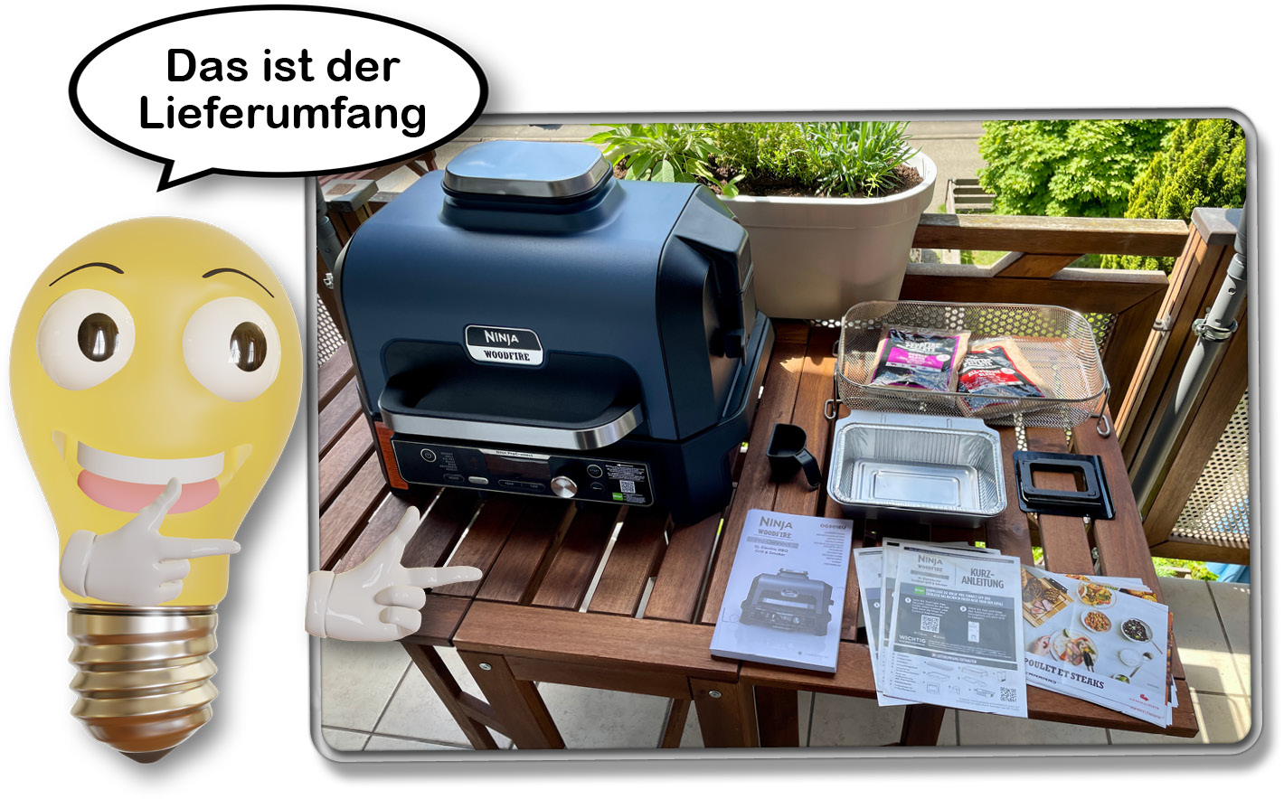 Das ist der Lieferumfang des neuen Ninja Woodfire Pro Connect XL