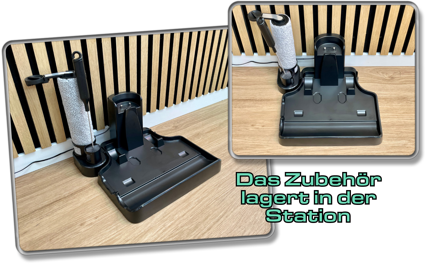 Das ist die Lade- bzw. Reinigungsstation des Thomas Aqua FloorCleaner Plus