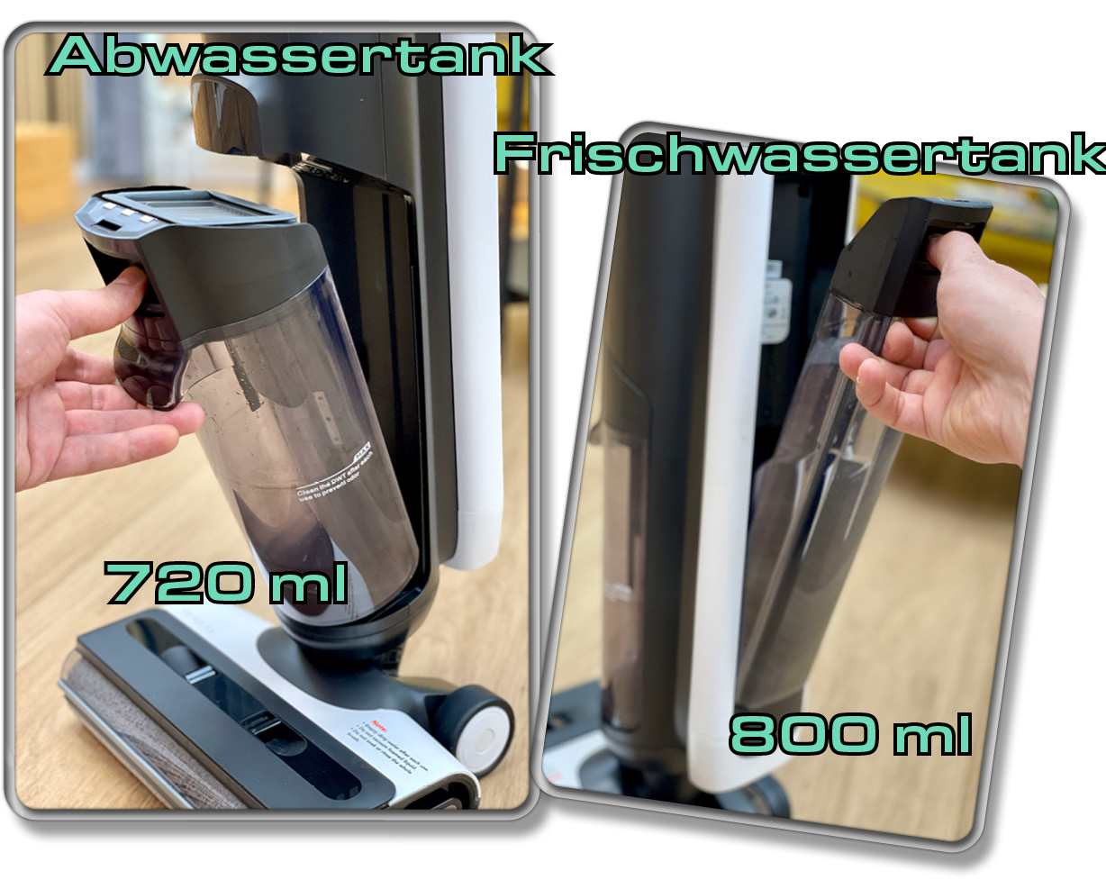 Das sind die beiden Tanks des Tineco Floor One S6