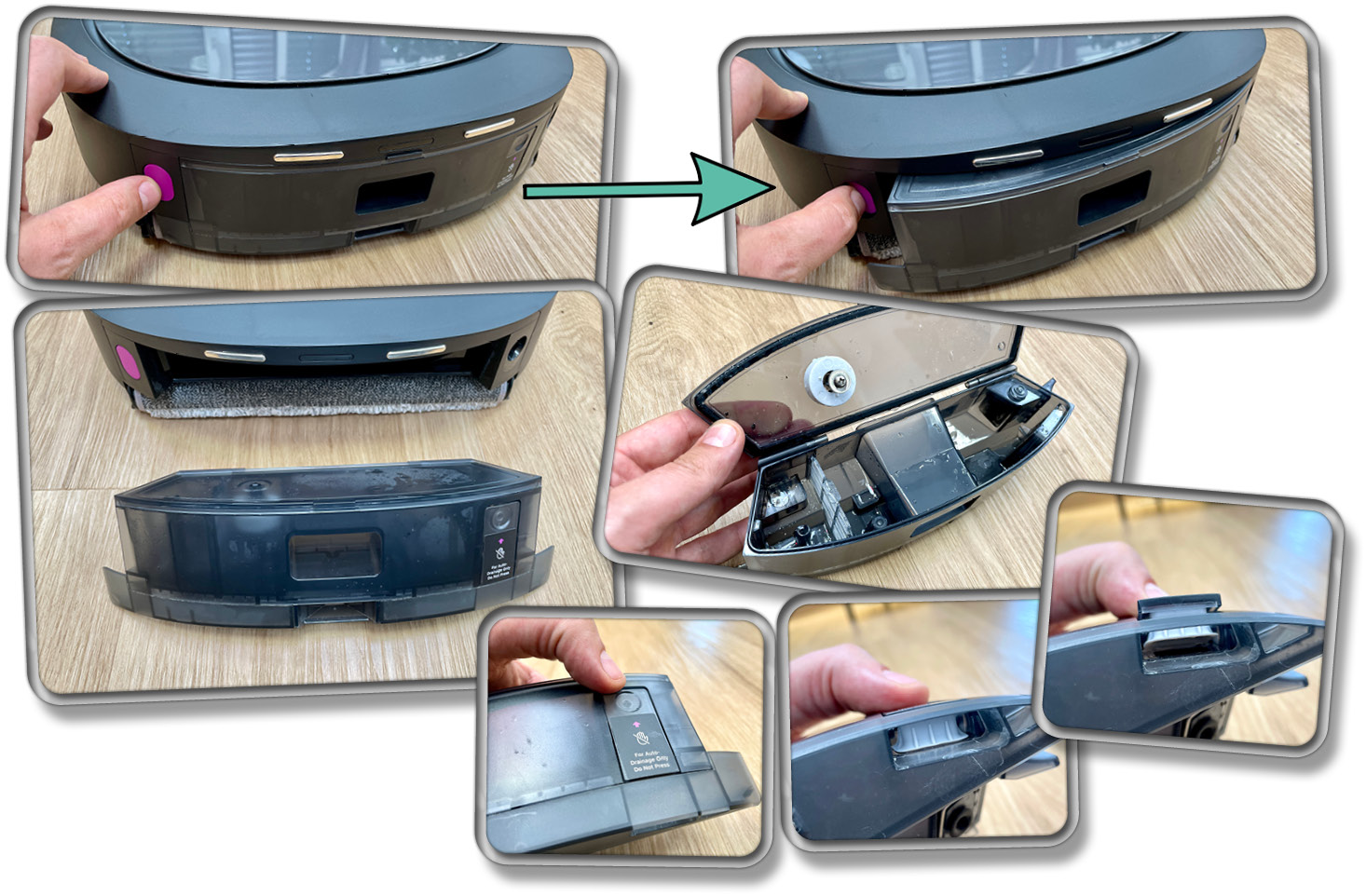 Der Abwassertank speichert das anfallende Schmutzwasser während des Wischvorgangs