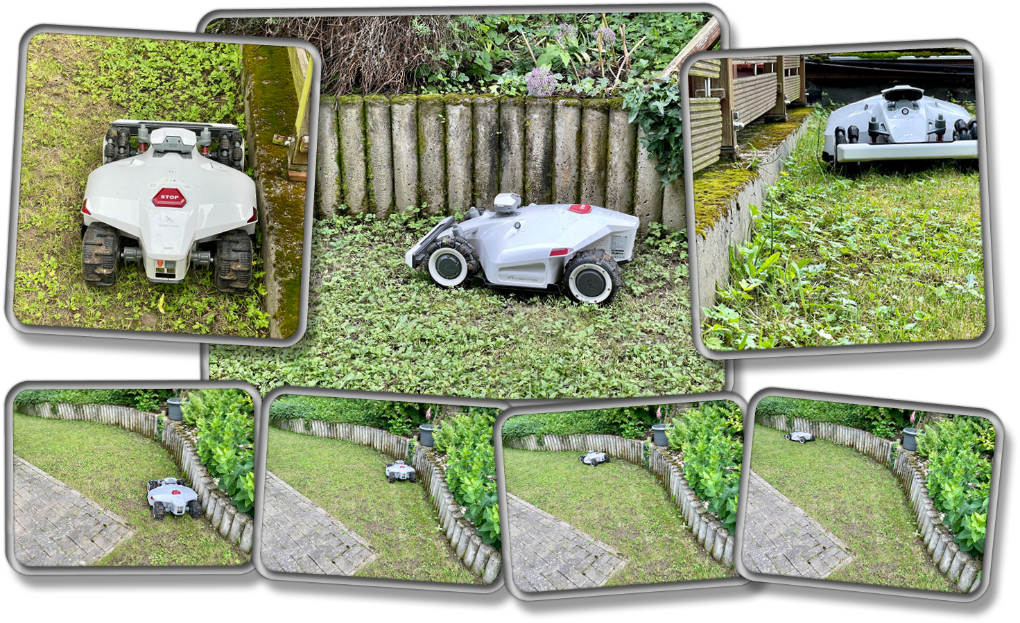 Der LUBA 2 fährt nah an der Kante, lässt jedoch über 5 cm Rasenkante stehen