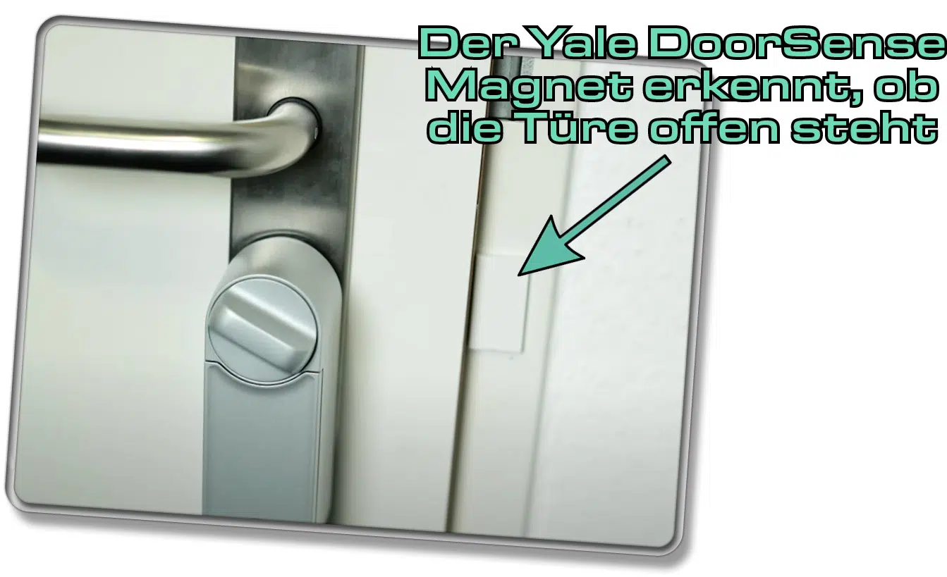 Der Yale DoorSense Magnet überwacht den Zustand der Türe