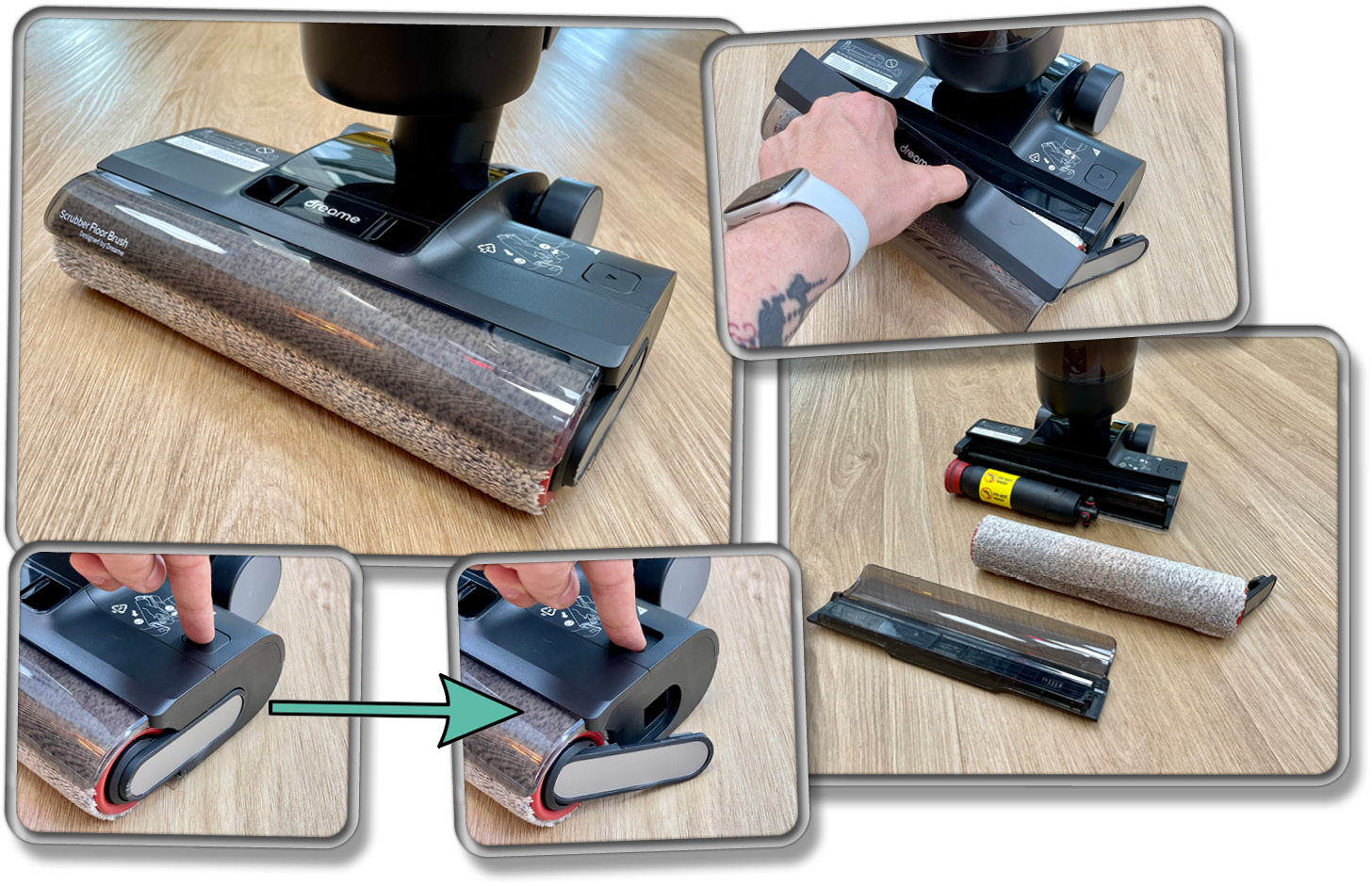 Die Bodendüse des Dreame H12 Dual hat eine beidseitige Kantenreinigung