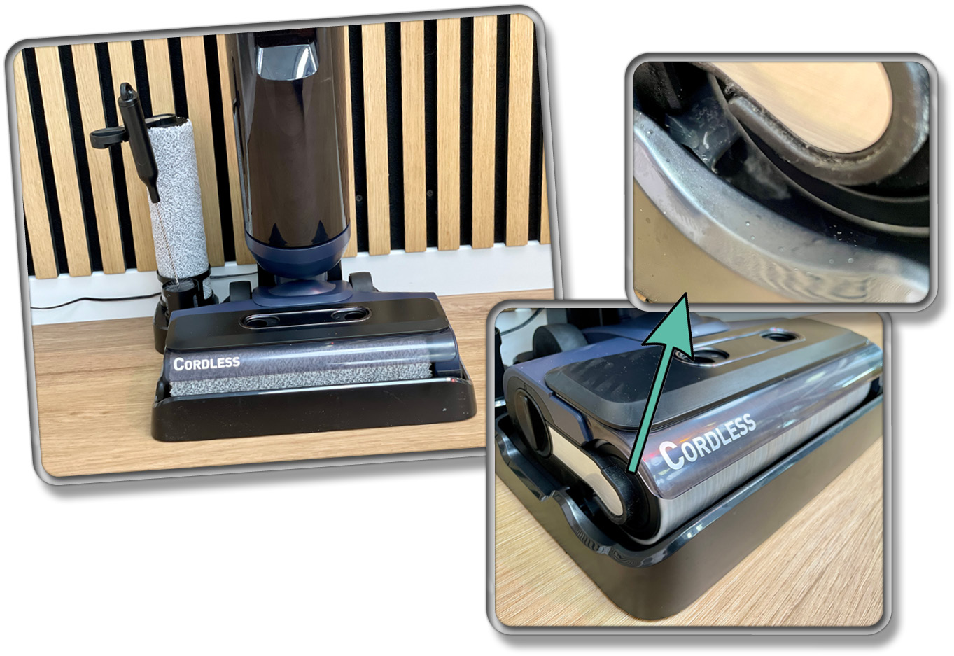 Die Moppwäsche wäscht die Wischwalze nach jedem Gebrauch sauber