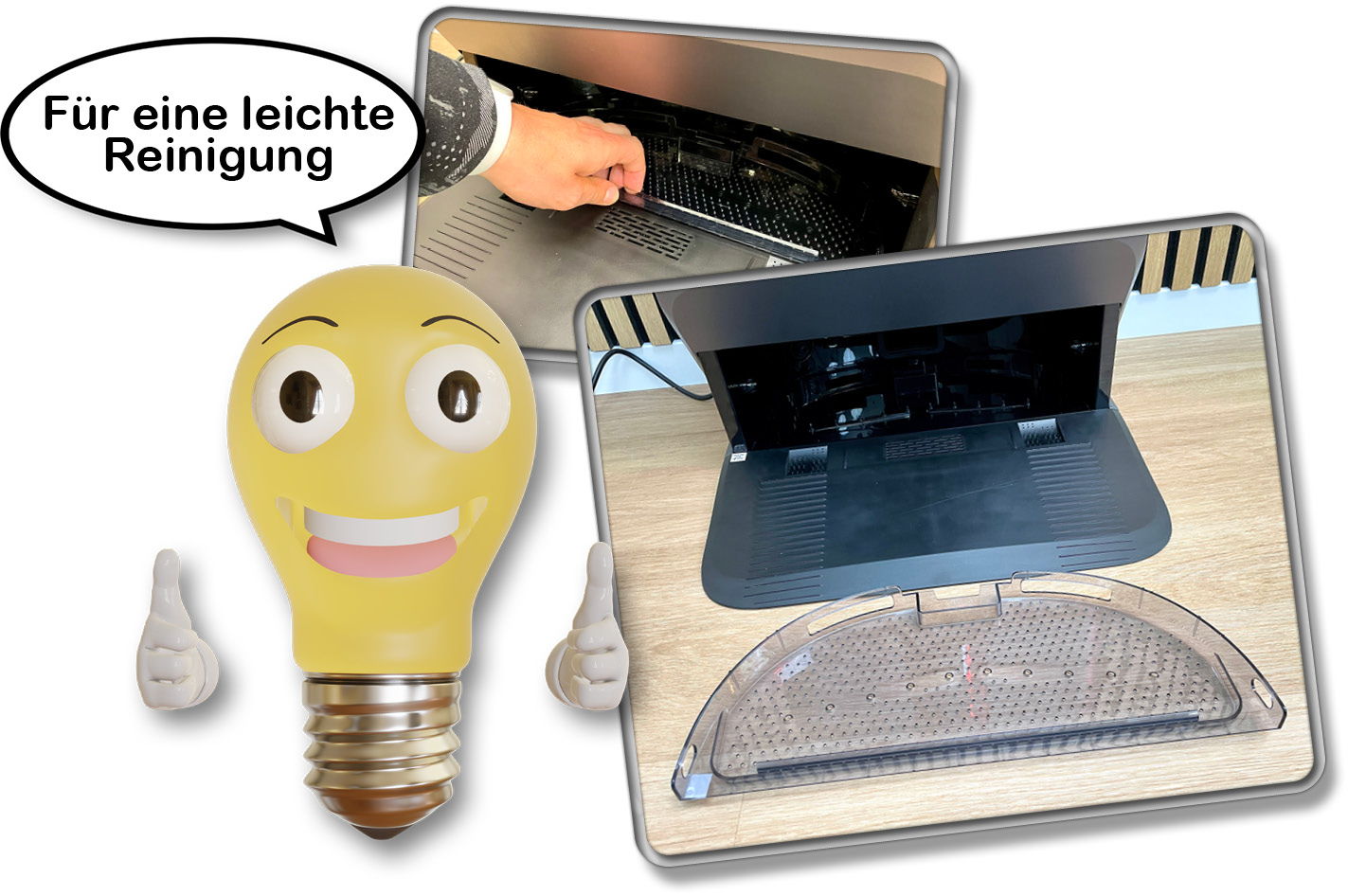 Die Waschschale kann für die manuelle Reinigung entnommen werden.