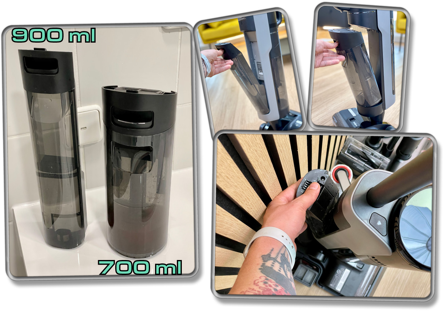 Die Wassertanks des Dreame H12 Dual haben eine anständige Größe und können per Knopfdruck entnommen werden