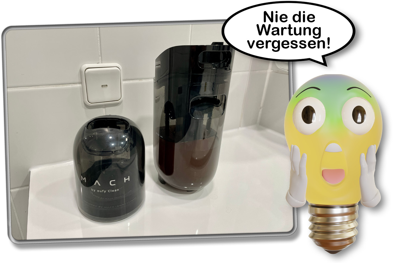 Die Wassertanks müssen nach jeder Reinigung gewartet werden!