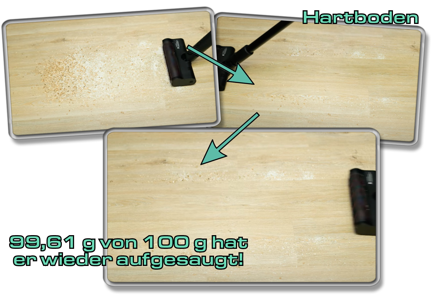 Dreame H12 Dual - Reinigungsleistung Hartboden